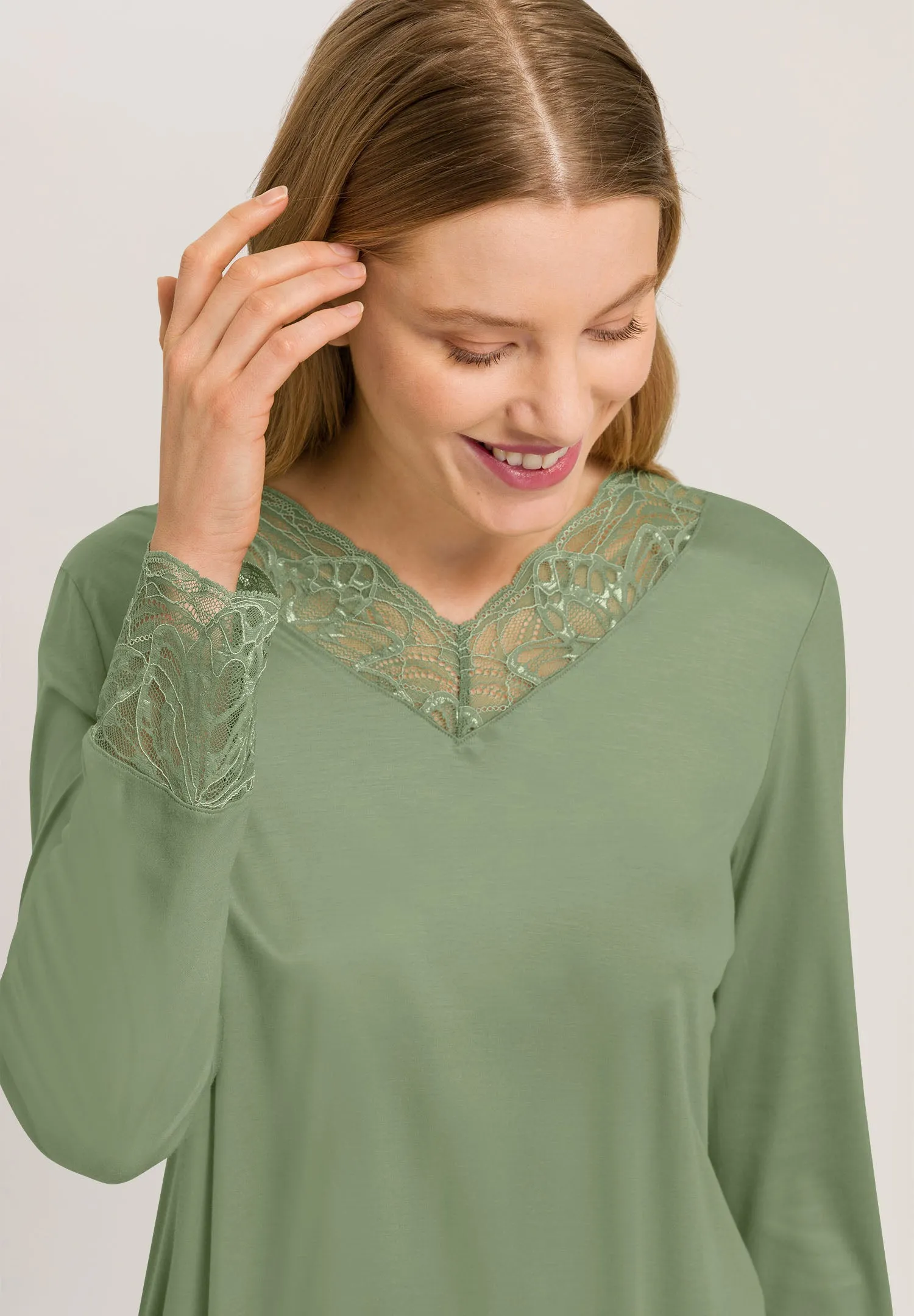 Elia Soft Lace Trim Pajama Set | Loden Frost 74991-2718
