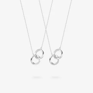 FANCIME "Connected" Mobius Matching Ring Sterling Silver Necklace