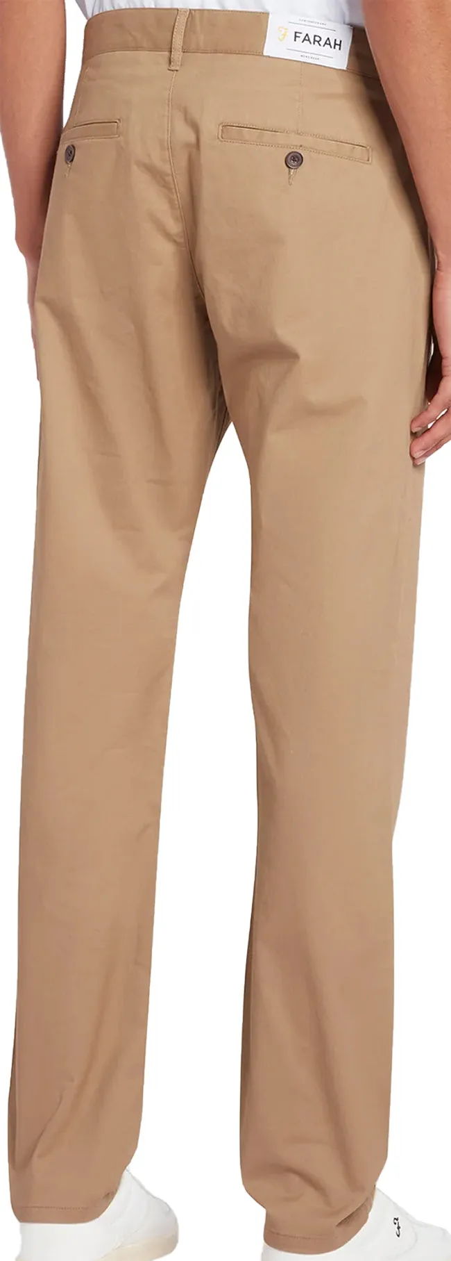 Farah Mens Elm Organic Cotton Twill Chino Beige