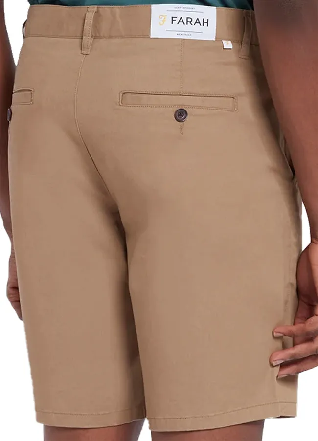 Farah Mens Hawk Organic Cotton Chino Short Beige