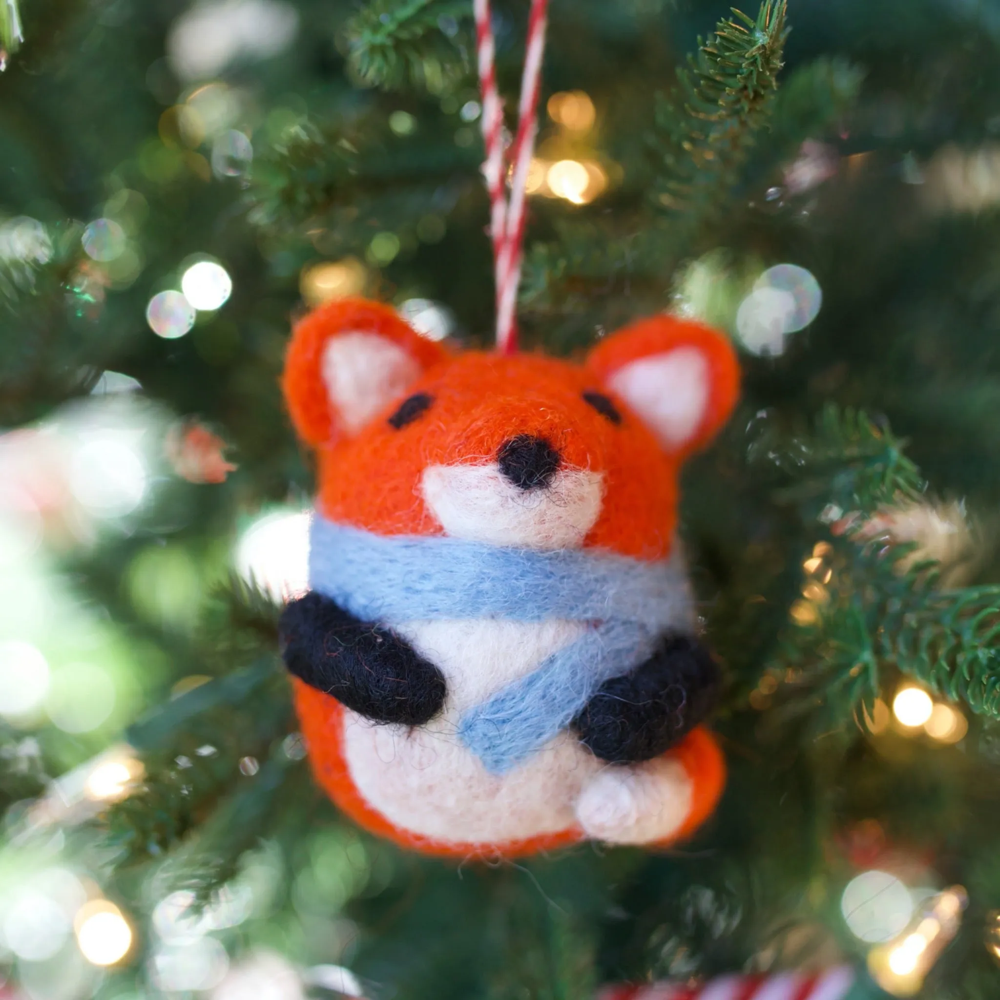 Forest Friends Tufted Wool Ornament Trio