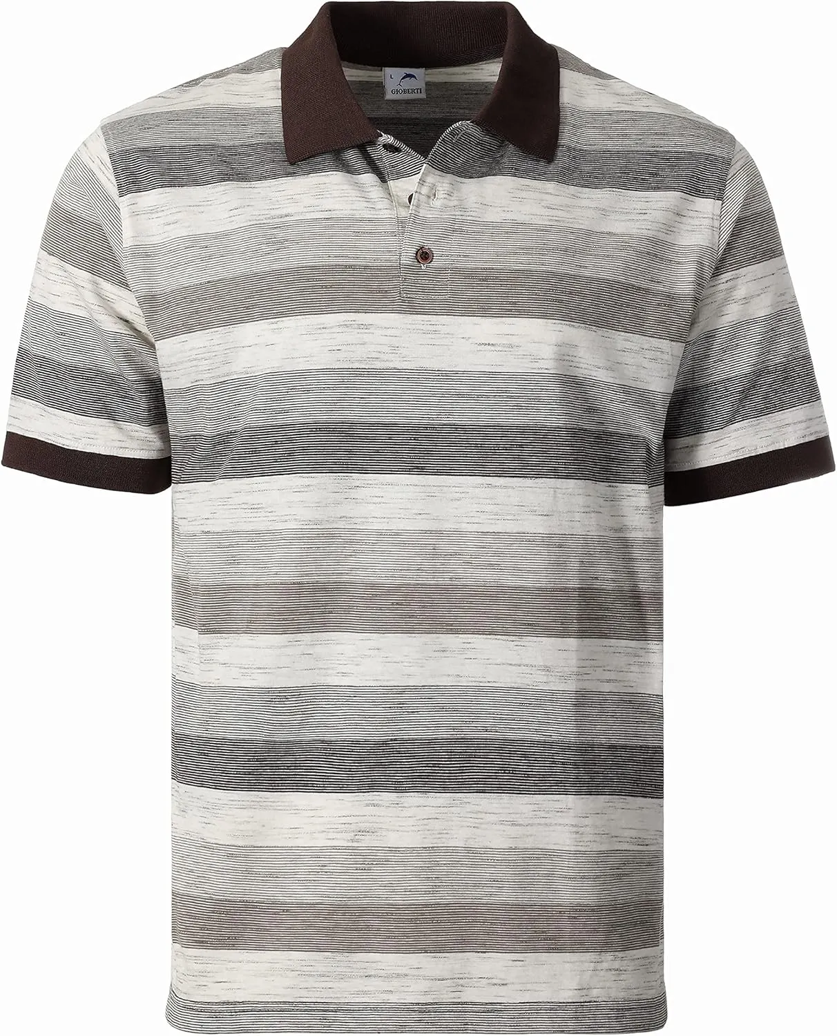 Gioberti Mens Club Stripe Polo Shirt - Short Sleeve, Regular Fit, Yarn Dye
