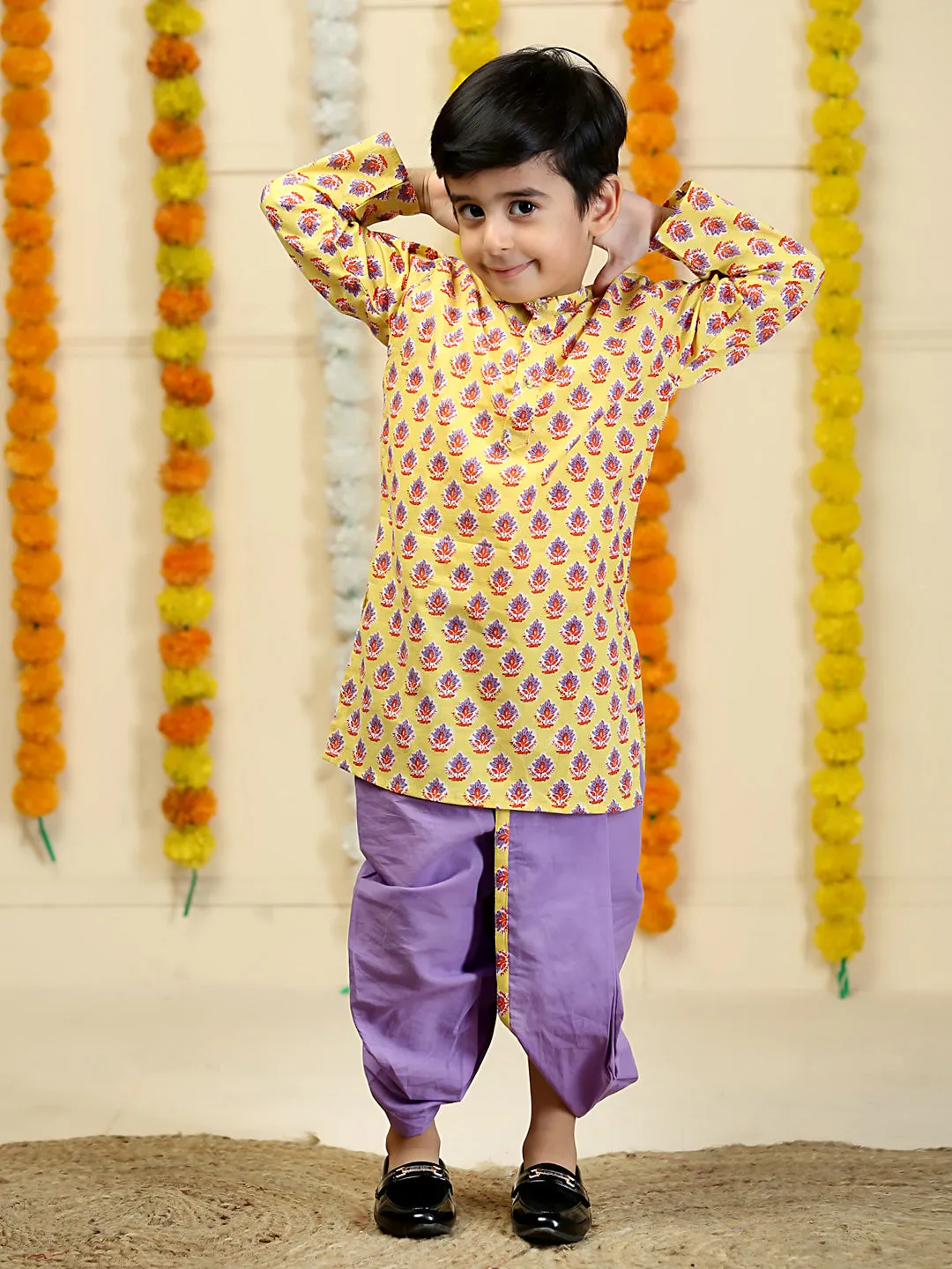 Golden Glow Boys Dhoti Kurta Set
