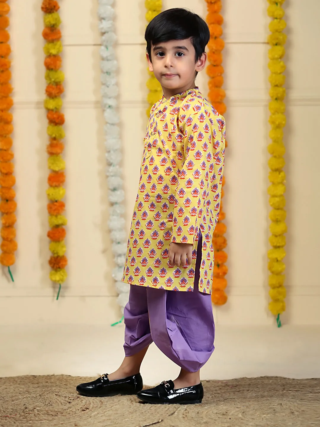 Golden Glow Boys Dhoti Kurta Set