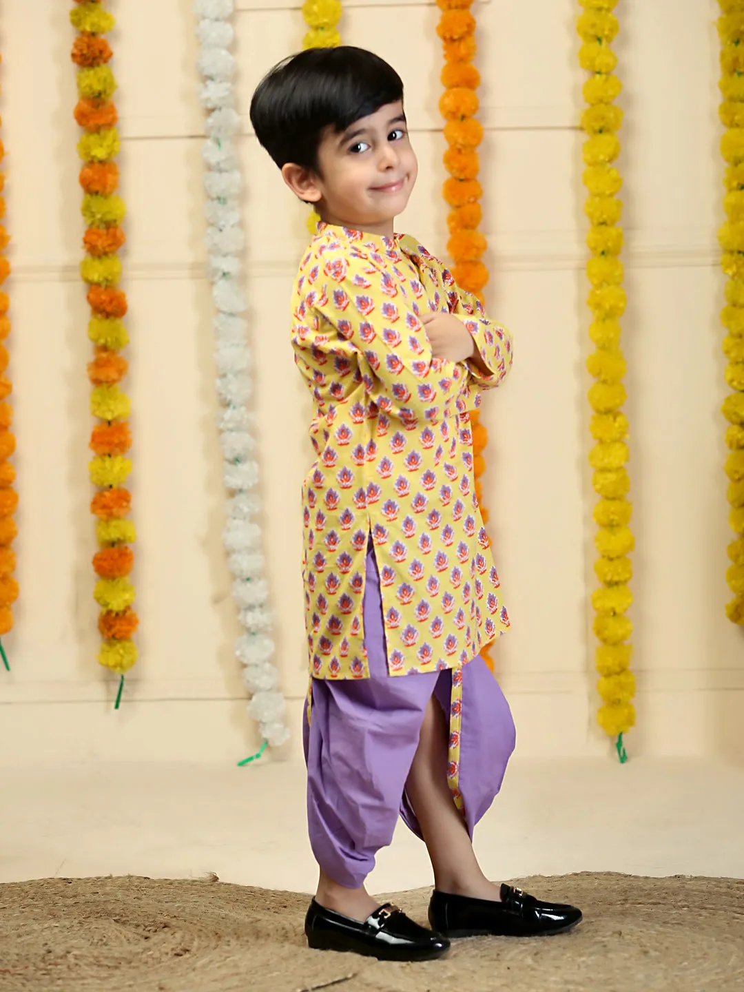 Golden Glow Boys Dhoti Kurta Set