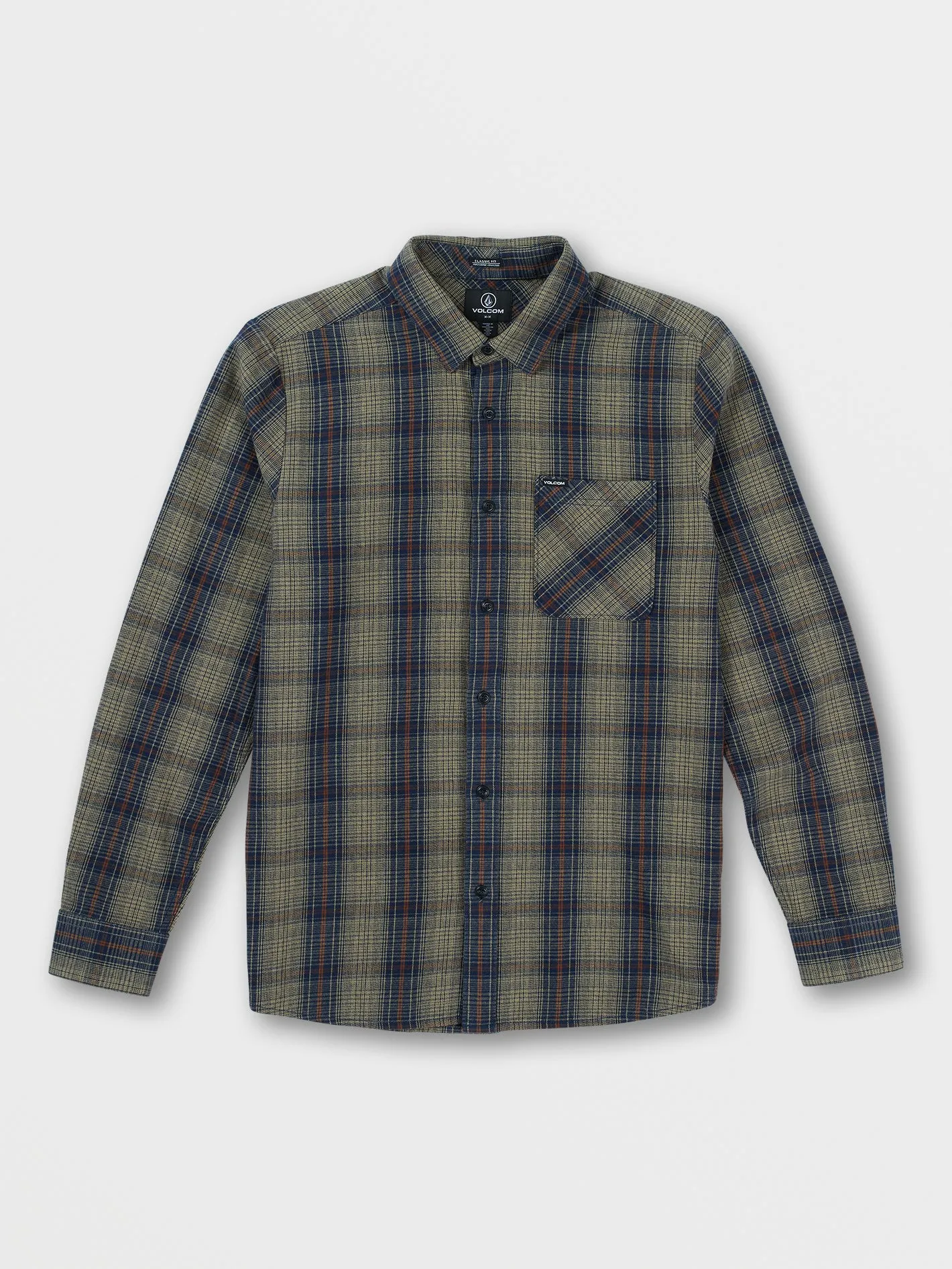 Heavy Twills Flannel Long Sleeve Shirt - Khaki