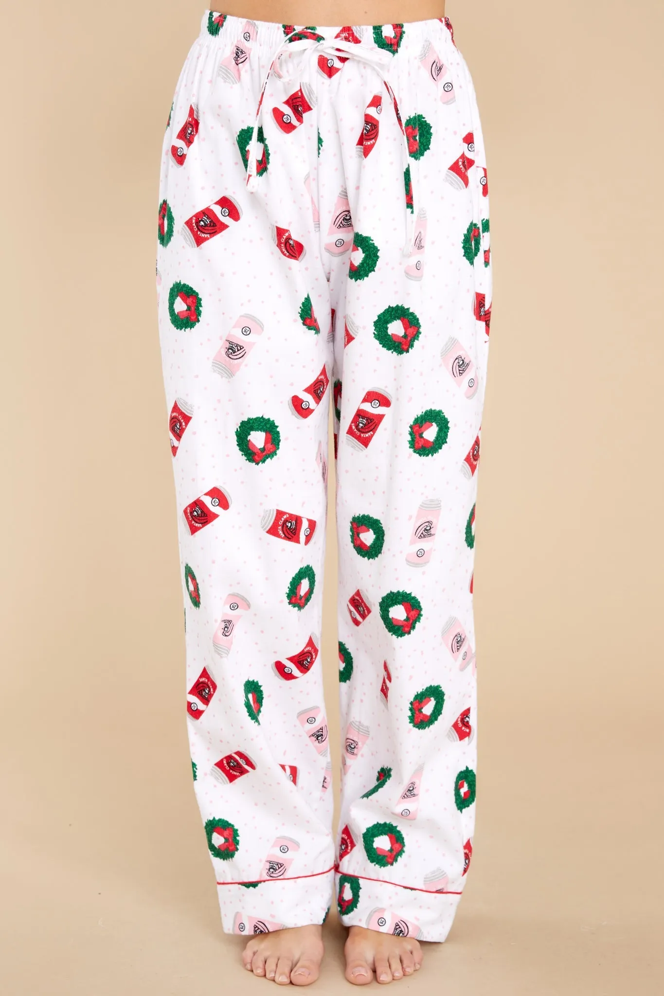 Here Comes Santa Claws White Multi Pajama Set