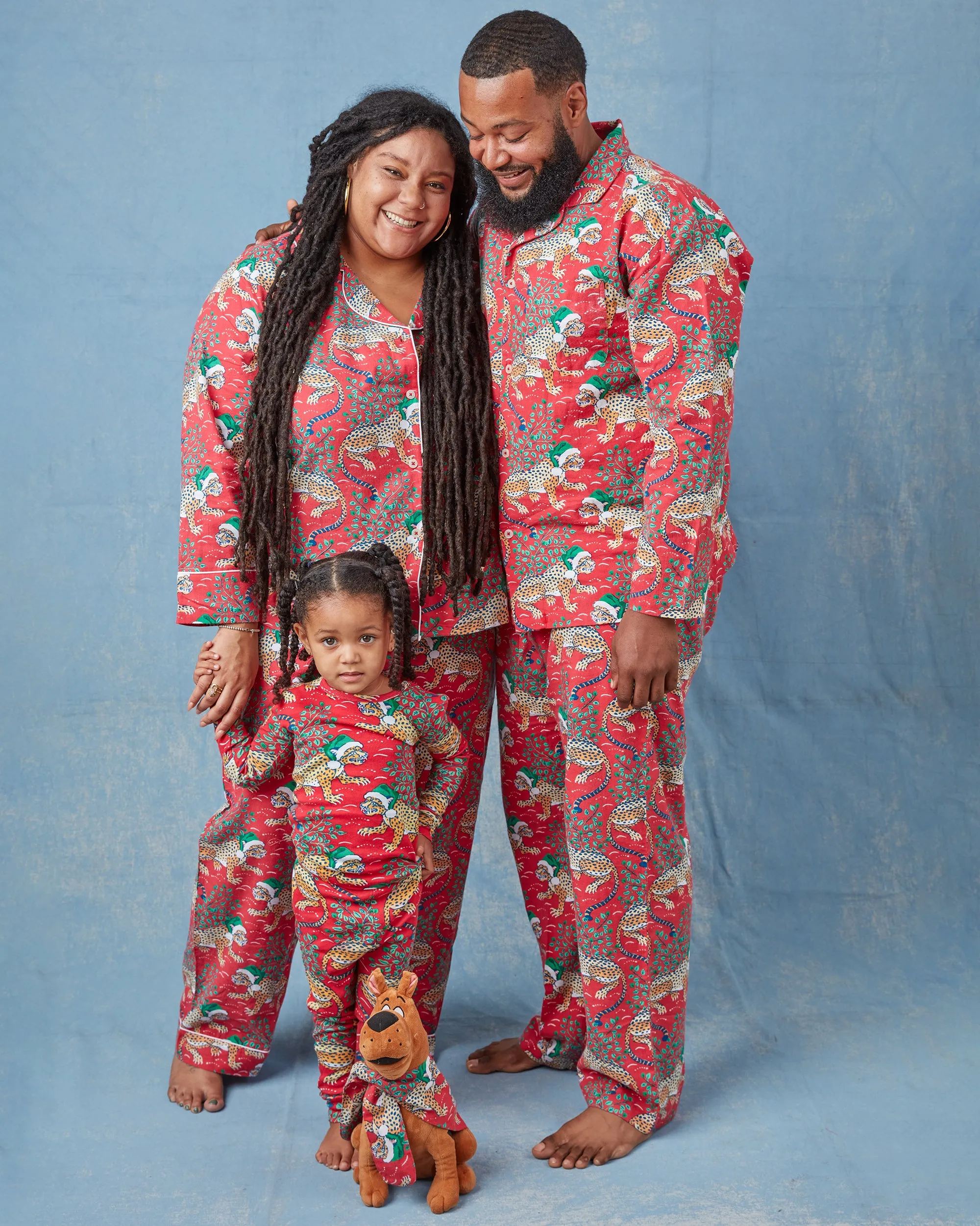 Holly Jolly Bagheera - Men's Flannel Long PJ Set - Ruby