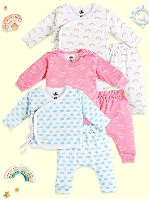 Infant Pajama Set Combo Of 3: Happy Cloud-Magic Bow-Fairyland