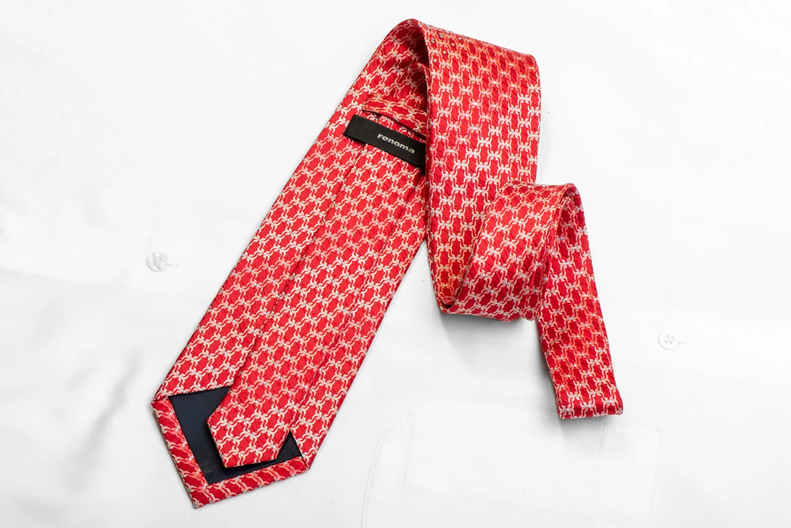 Interlocking Cartouche Design On Red