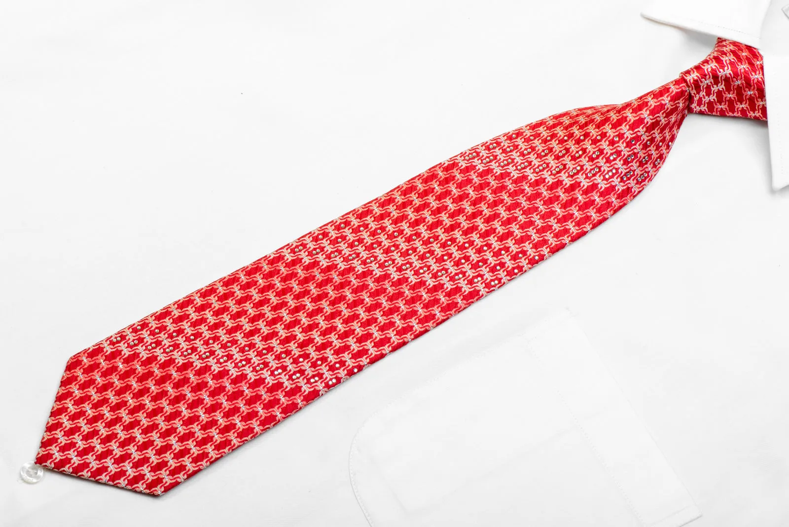 Interlocking Cartouche Design On Red