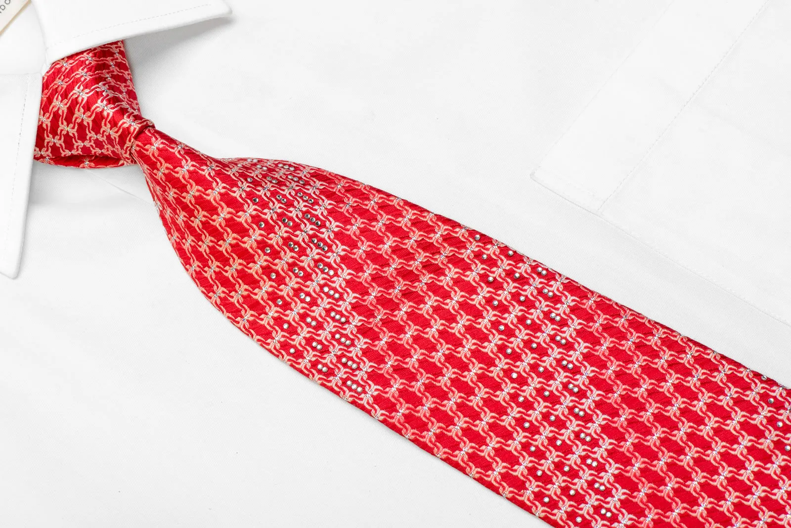 Interlocking Cartouche Design On Red