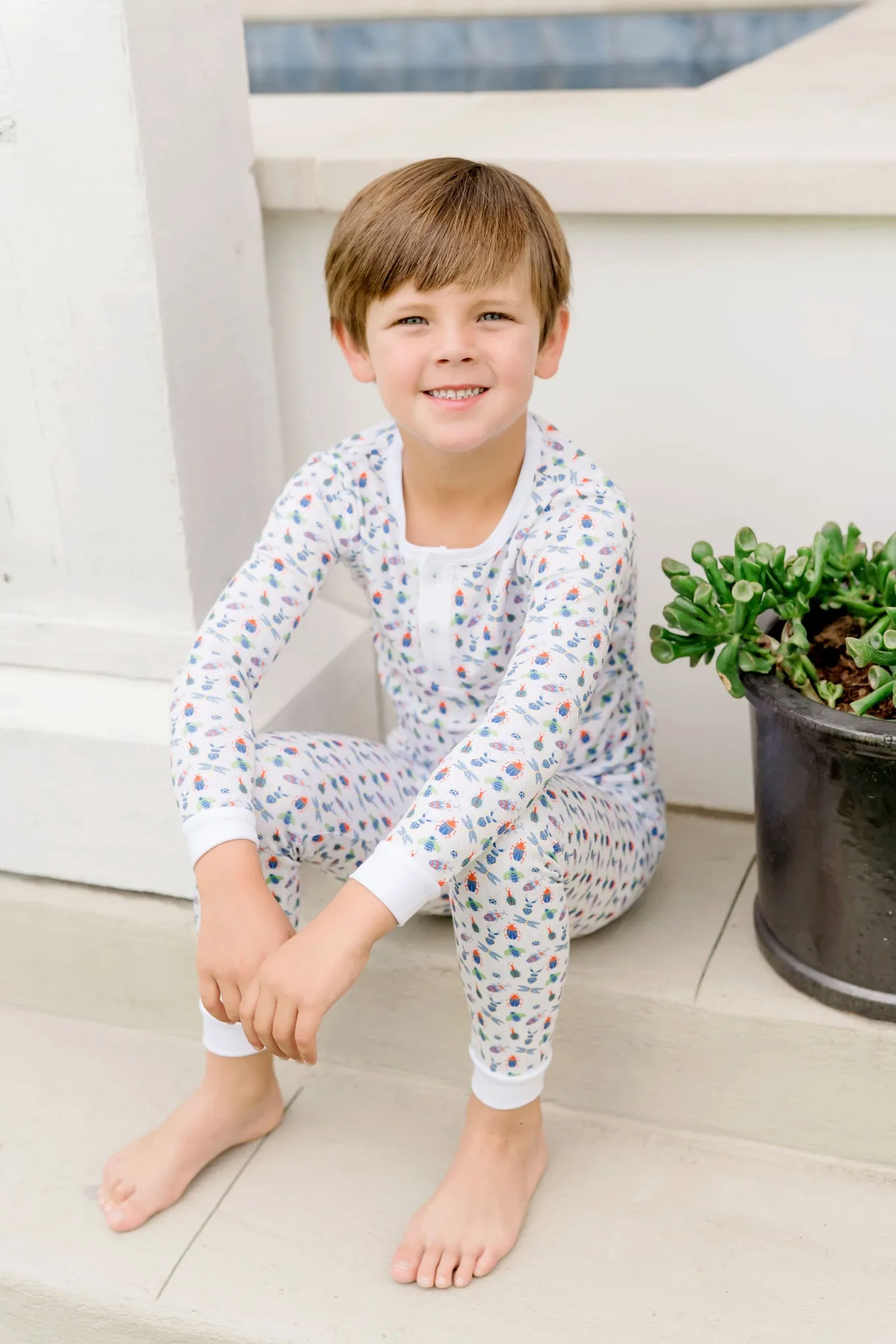 Jack Boys' Pima Cotton Pajama Set-- Busy Bugs