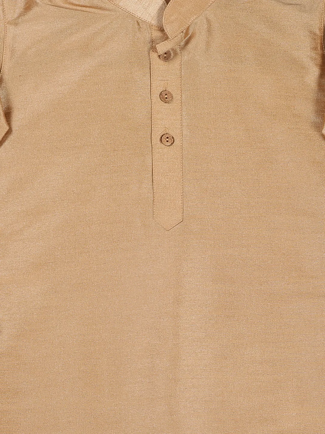Jashvi SISHU Boy's Rose Gold Kurta And Pajama With Gold Jacket
