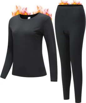 JZCreater Women Thermal Underwear Set, Long Johns Base Layer Top & Bottom, Women Soft Pajama Set for Cold Weather