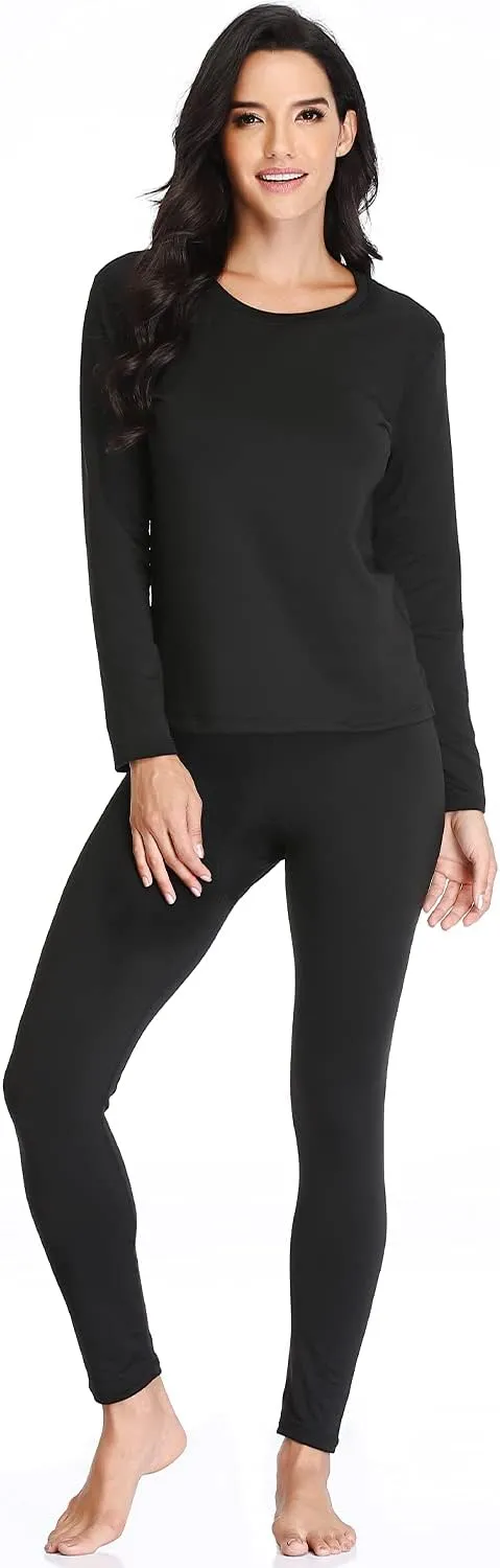 JZCreater Women Thermal Underwear Set, Long Johns Base Layer Top & Bottom, Women Soft Pajama Set for Cold Weather