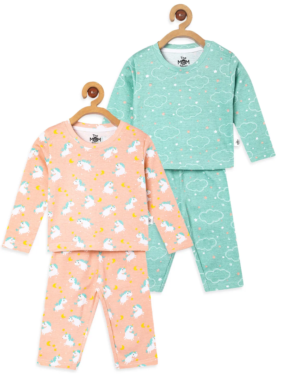 Kids Pajama Set Combo of 2-On Cloud Mine & Dreamy Unicorn