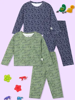 Kids Pajama Set Combo of 2-The Alligator & Dinos Rule