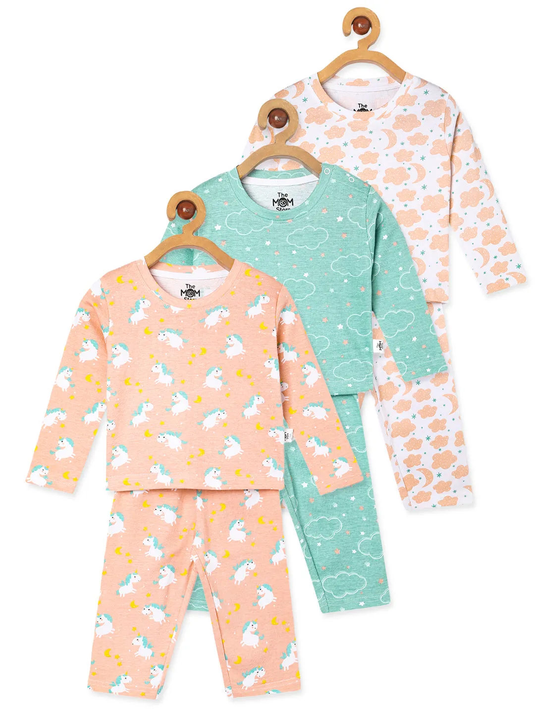 Kids Pajama Set Combo of 3-Dreamy Unicorn, Sweet Dreams & On Cloud Mine
