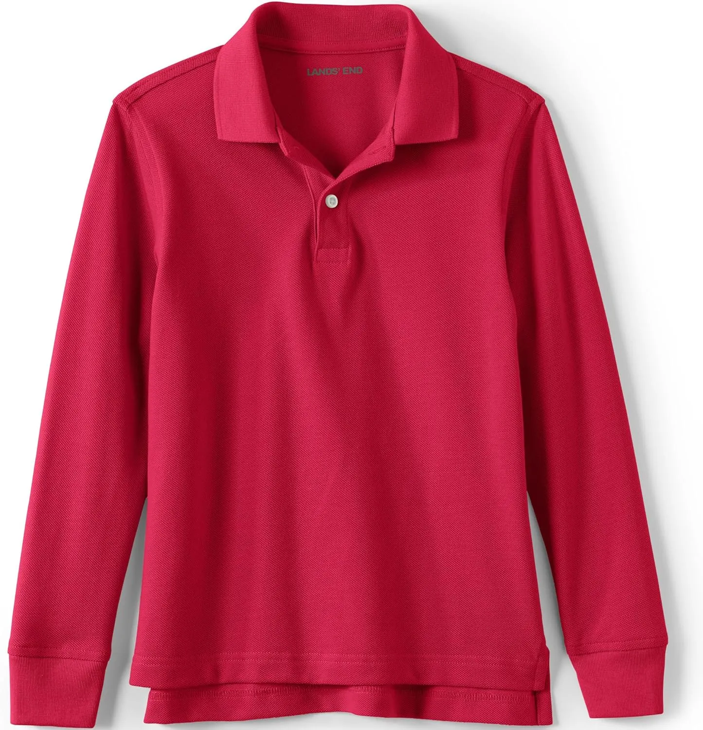 Lands' End School Uniform Kids Long Sleeve Mesh Polo Shirt