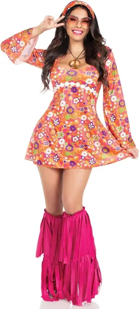 Leg Avenue womens 6 Pc Hippie ChickHalloween Costume