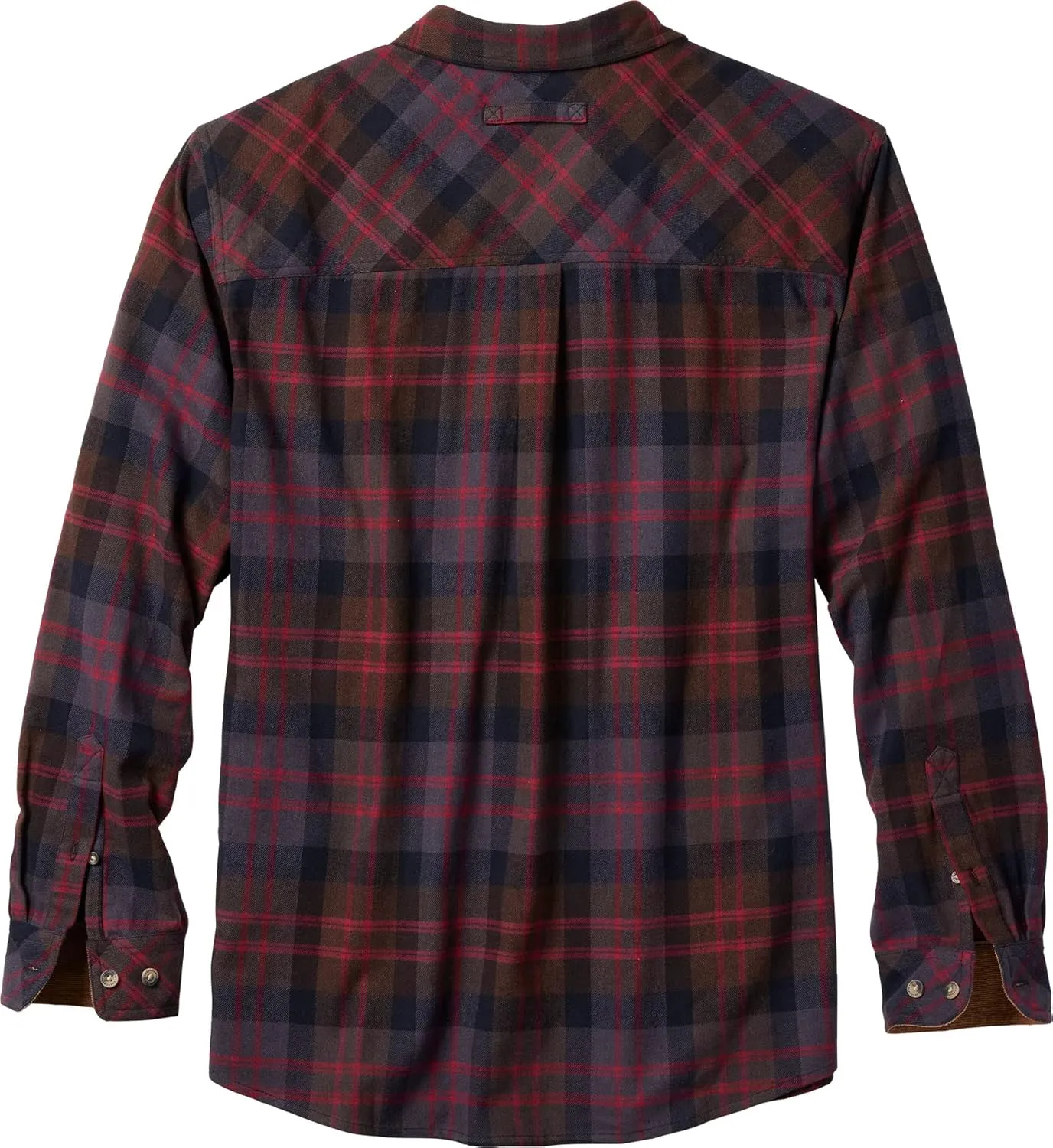 Legendary Whitetails Men's Buck Camp Flannel, Long Sleeve Plaid Button Down Casual Shirt, Corduroy Cuffs