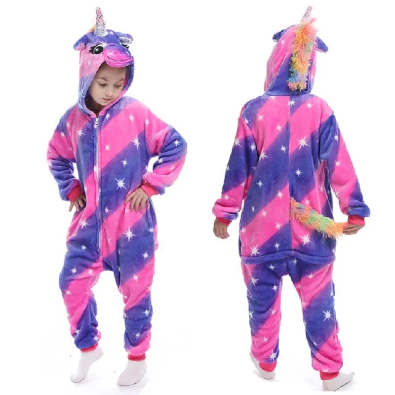 Licorne Children Pajamas Winter Sleepwear Boys Onesies Girls Outfits Set Unicorn  Panda Animal Pyjama Kids Baby Pijamas