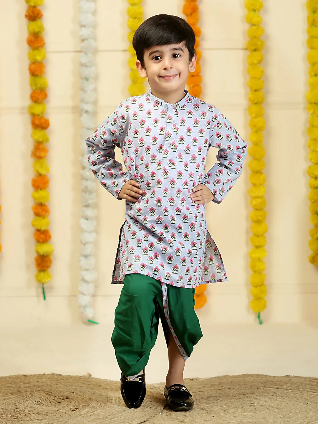 Lilac Shadow Boys Dhoti Kurta Set