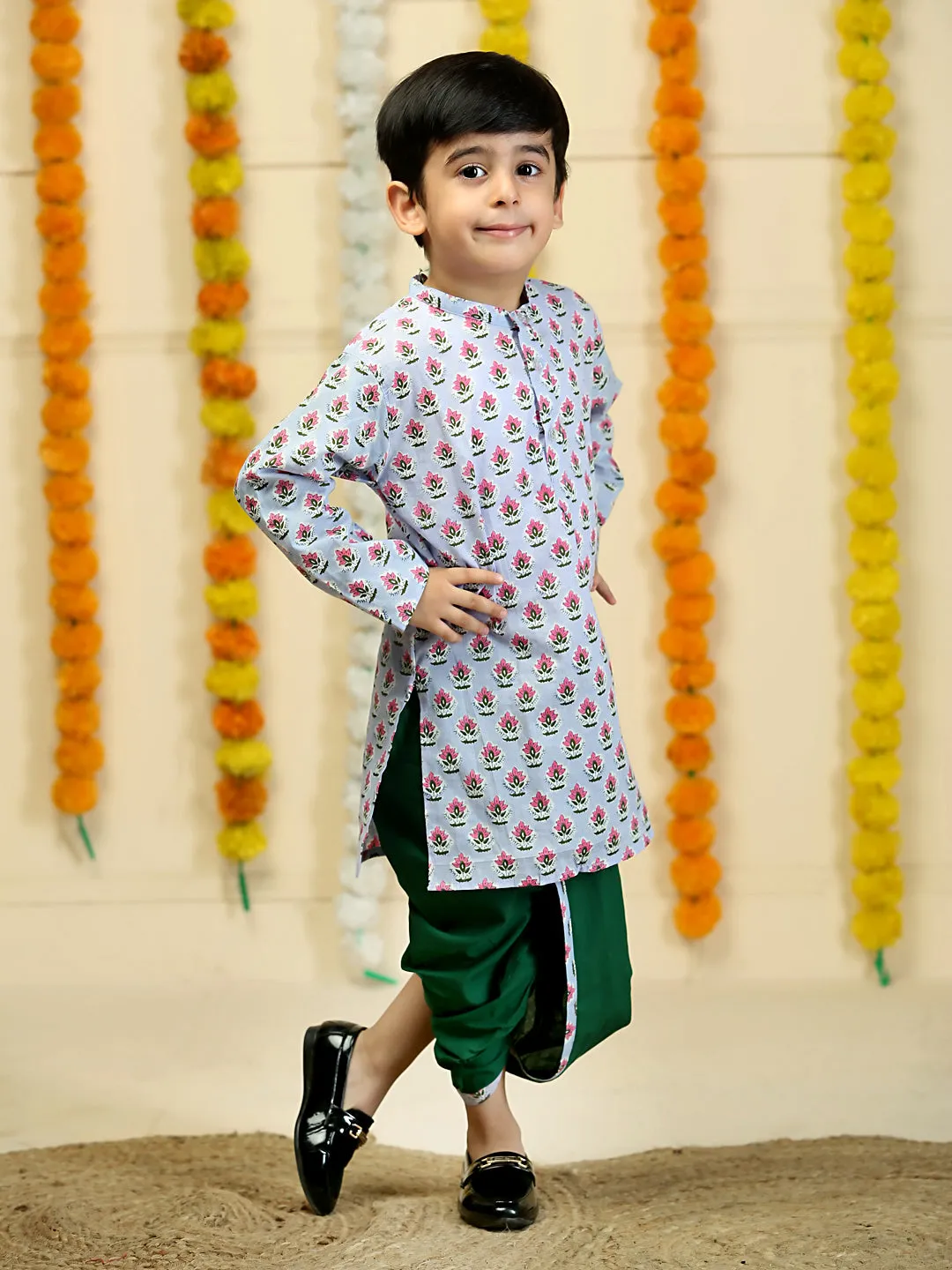 Lilac Shadow Boys Dhoti Kurta Set