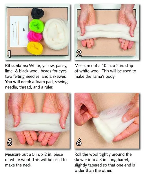 Llama Needle Felting Kit - Intermediate