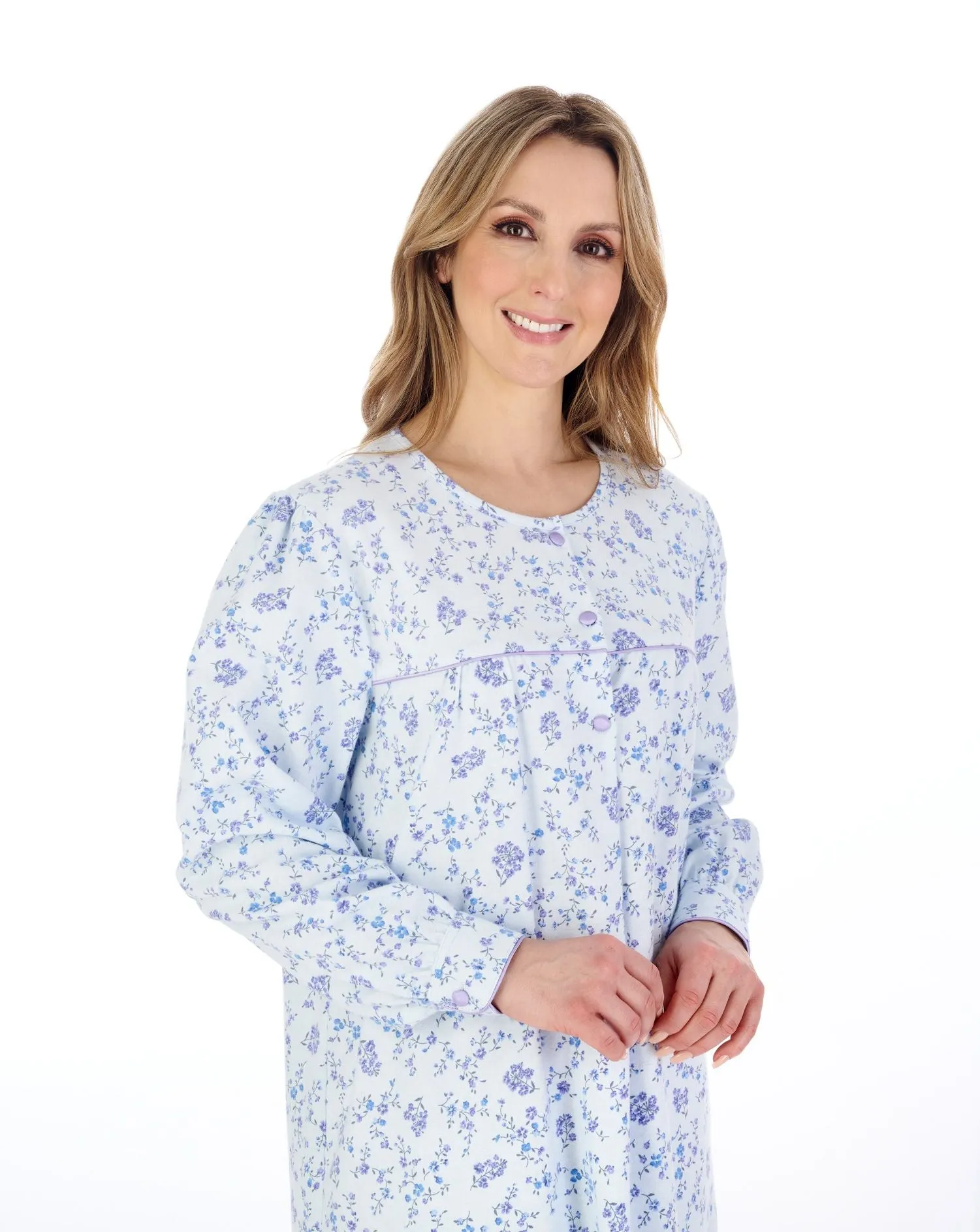 Long Length Nightdress in Winceyette Brushed Cotton