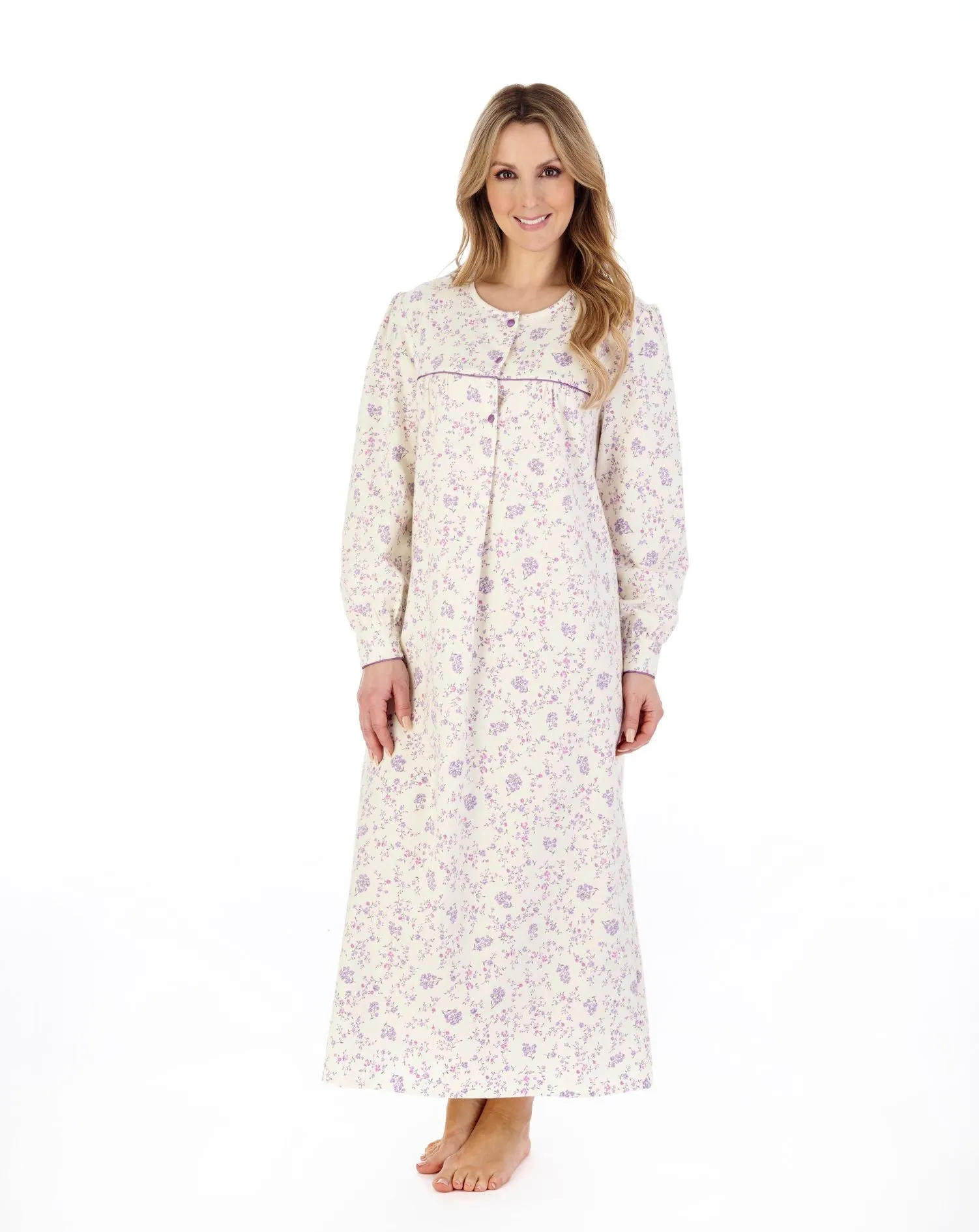 Long Length Nightdress in Winceyette Brushed Cotton