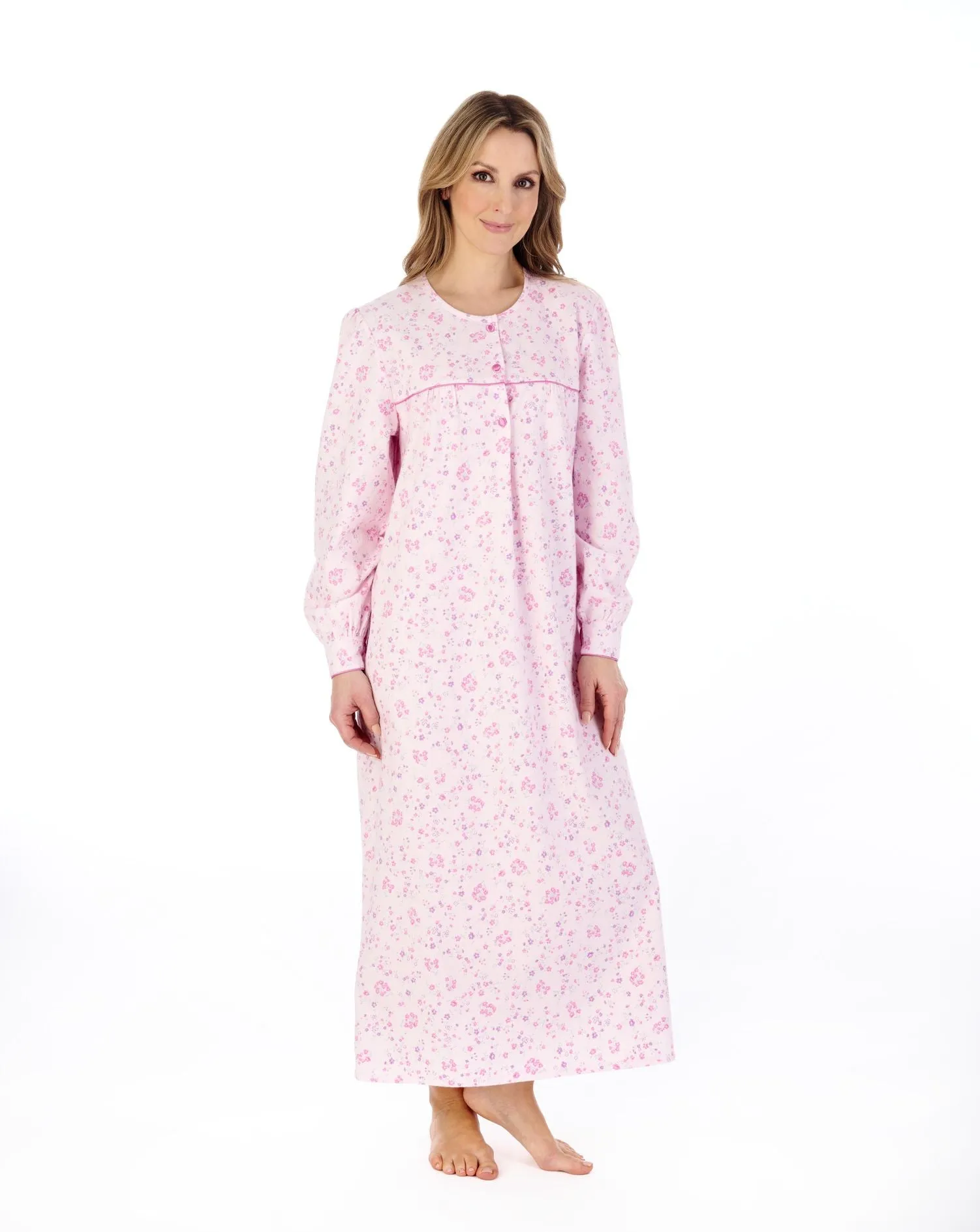 Long Length Nightdress in Winceyette Brushed Cotton