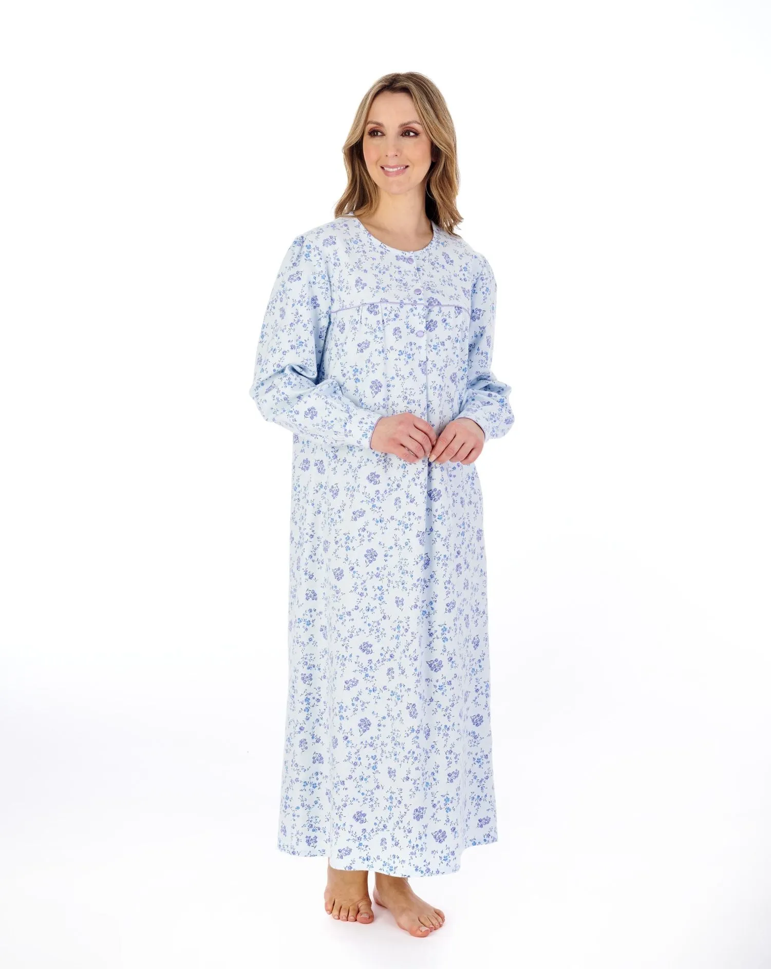 Long Length Nightdress in Winceyette Brushed Cotton