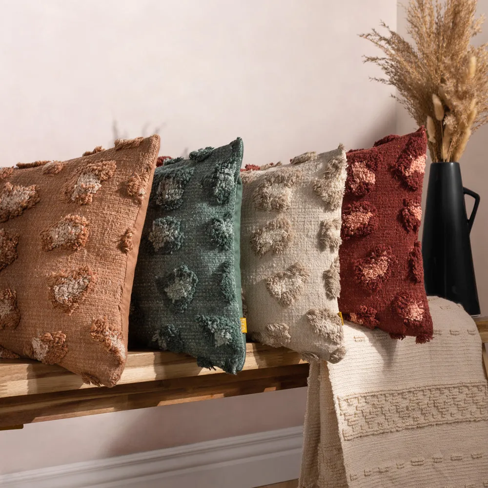 Maeve Tufted Leopard Print Cushion Natural