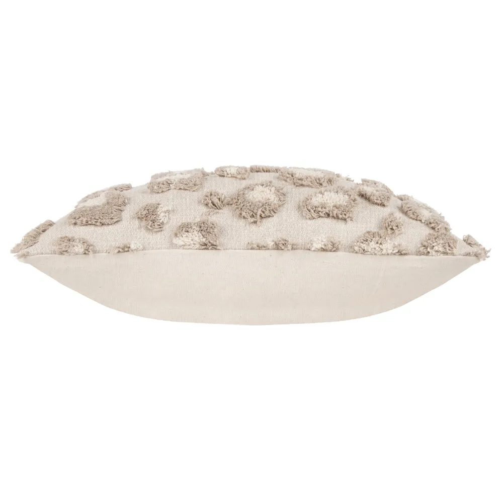 Maeve Tufted Leopard Print Cushion Natural