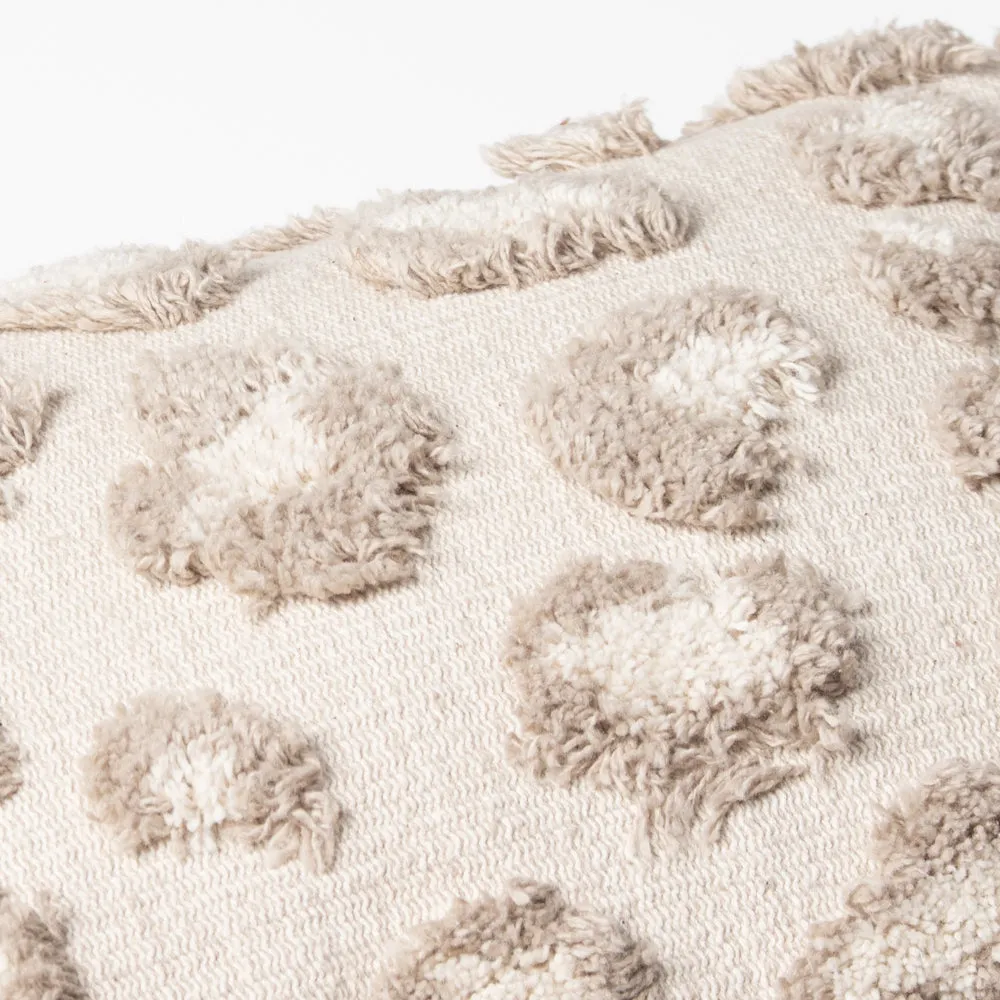 Maeve Tufted Leopard Print Cushion Natural
