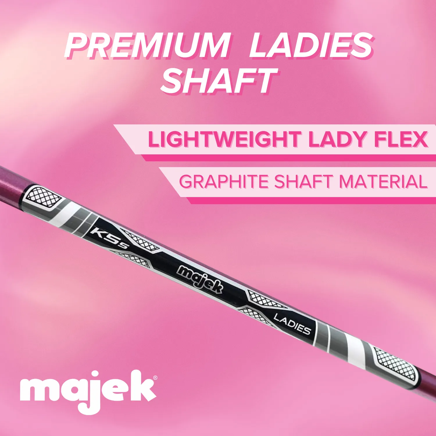 Majek Pink Senior Women's Golf All True Hybrid Set 4-SW All Lady Flex Utility Clubs