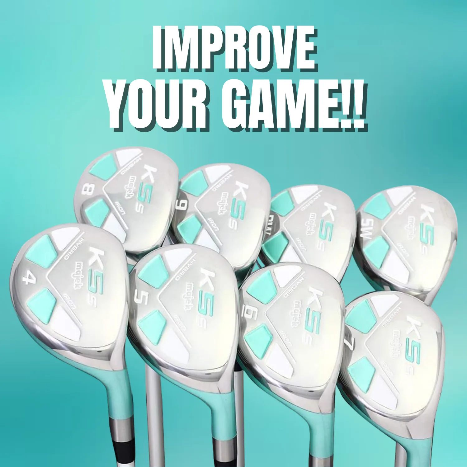 Majek Teal Senior Women's Golf All True Hybrid Set 4-SW All Lady Flex Utility Clubs