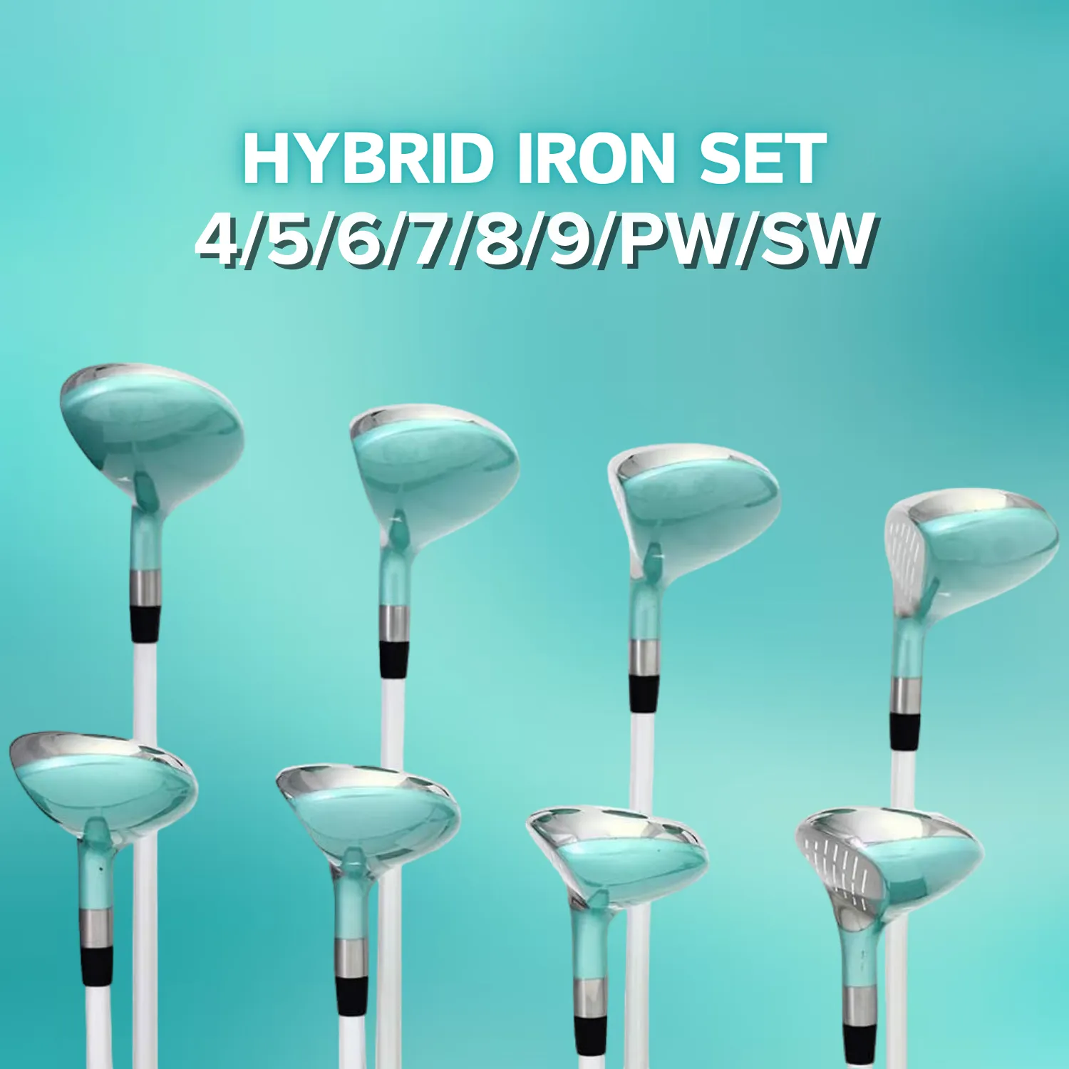 Majek Teal Senior Women's Golf All True Hybrid Set 4-SW All Lady Flex Utility Clubs