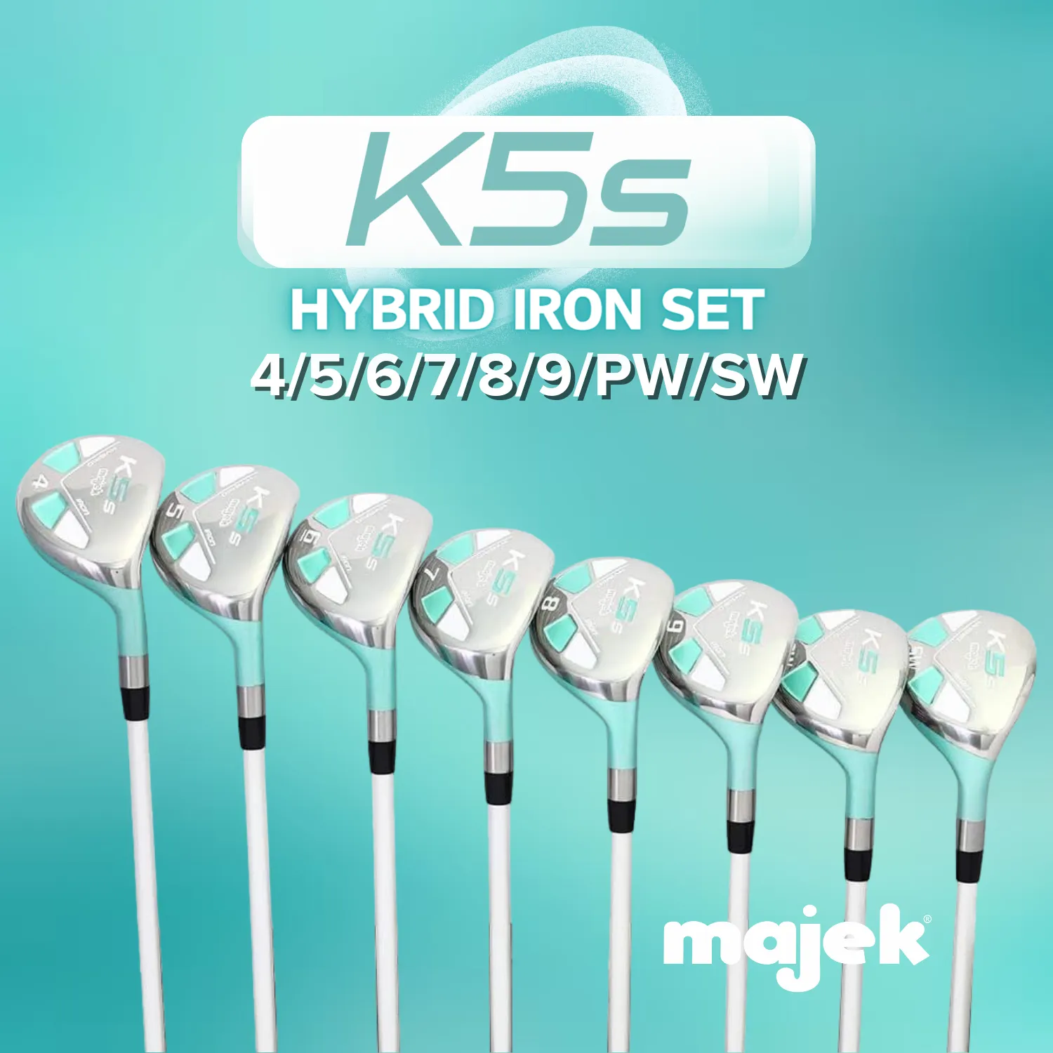 Majek Teal Senior Women's Golf All True Hybrid Set 4-SW All Lady Flex Utility Clubs