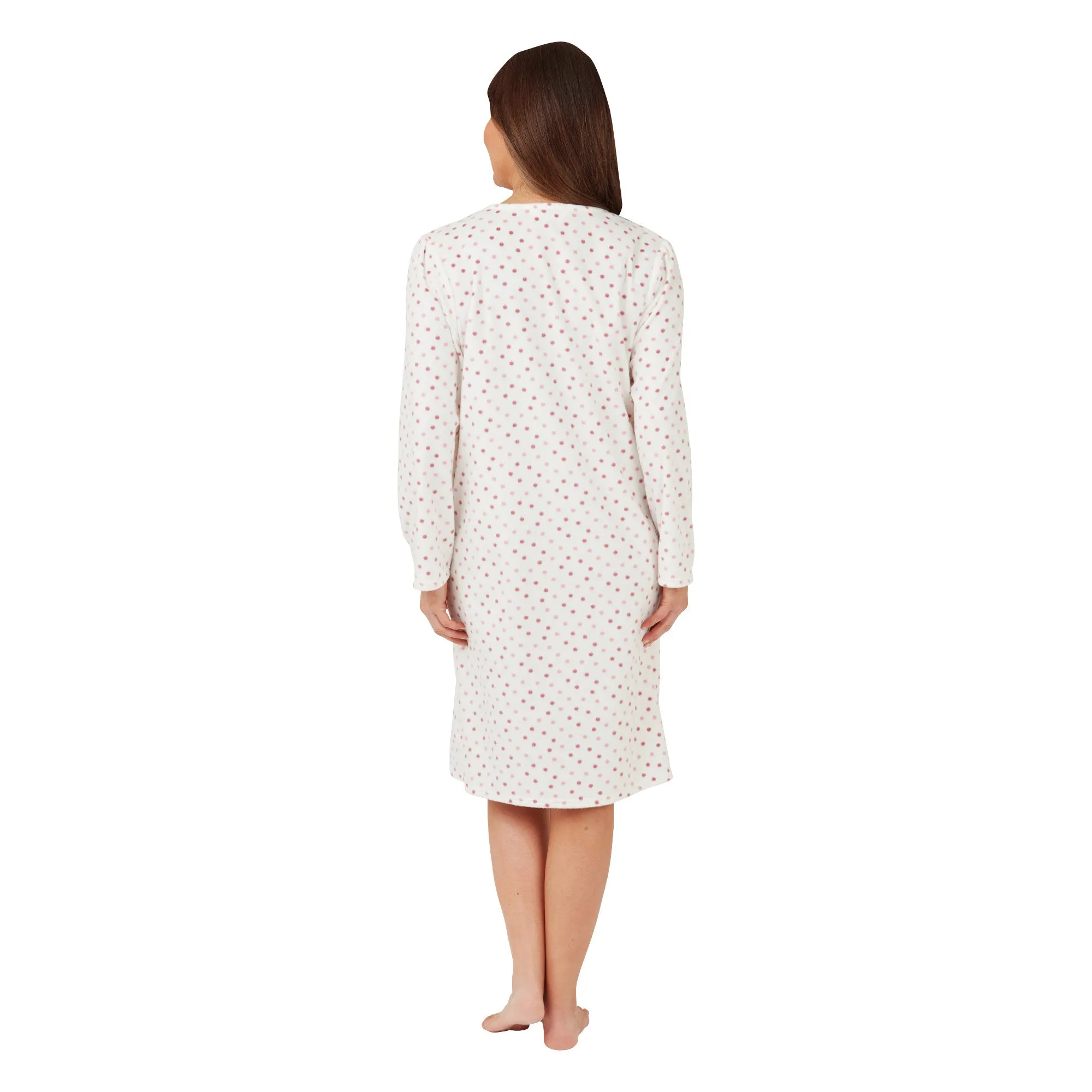 Marlon Short 40" Length Spotted Micro Fleece Nightdress