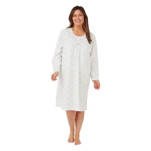 Marlon Short 40" Length Spotted Micro Fleece Nightdress