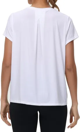 MCEDAR Women's Workout Short Sleeve Tops Loose Fit Casual Yoga T-Shirts Breathable Running Athletic Tee Shirts