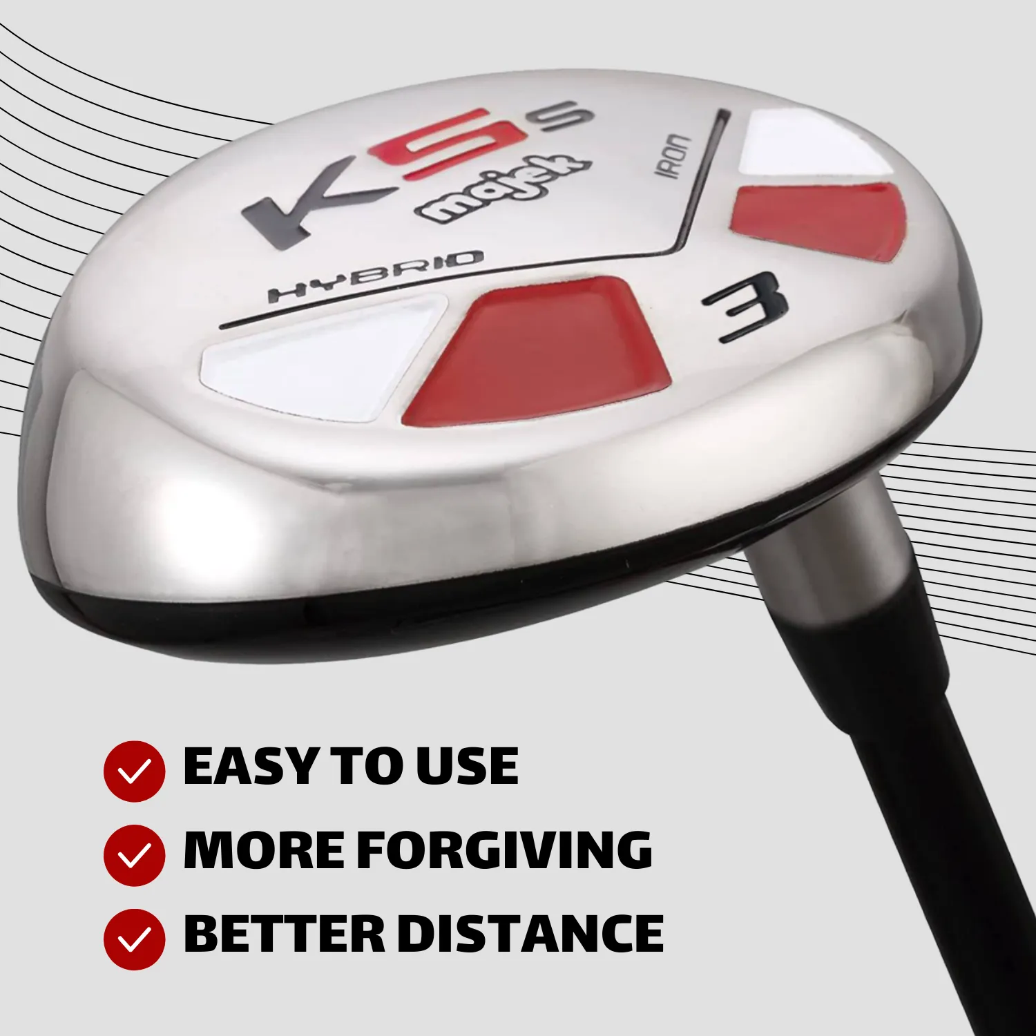Men  2" > Standard Length Majek Hybrid Sets & Individual - Graphite Stiff Flex