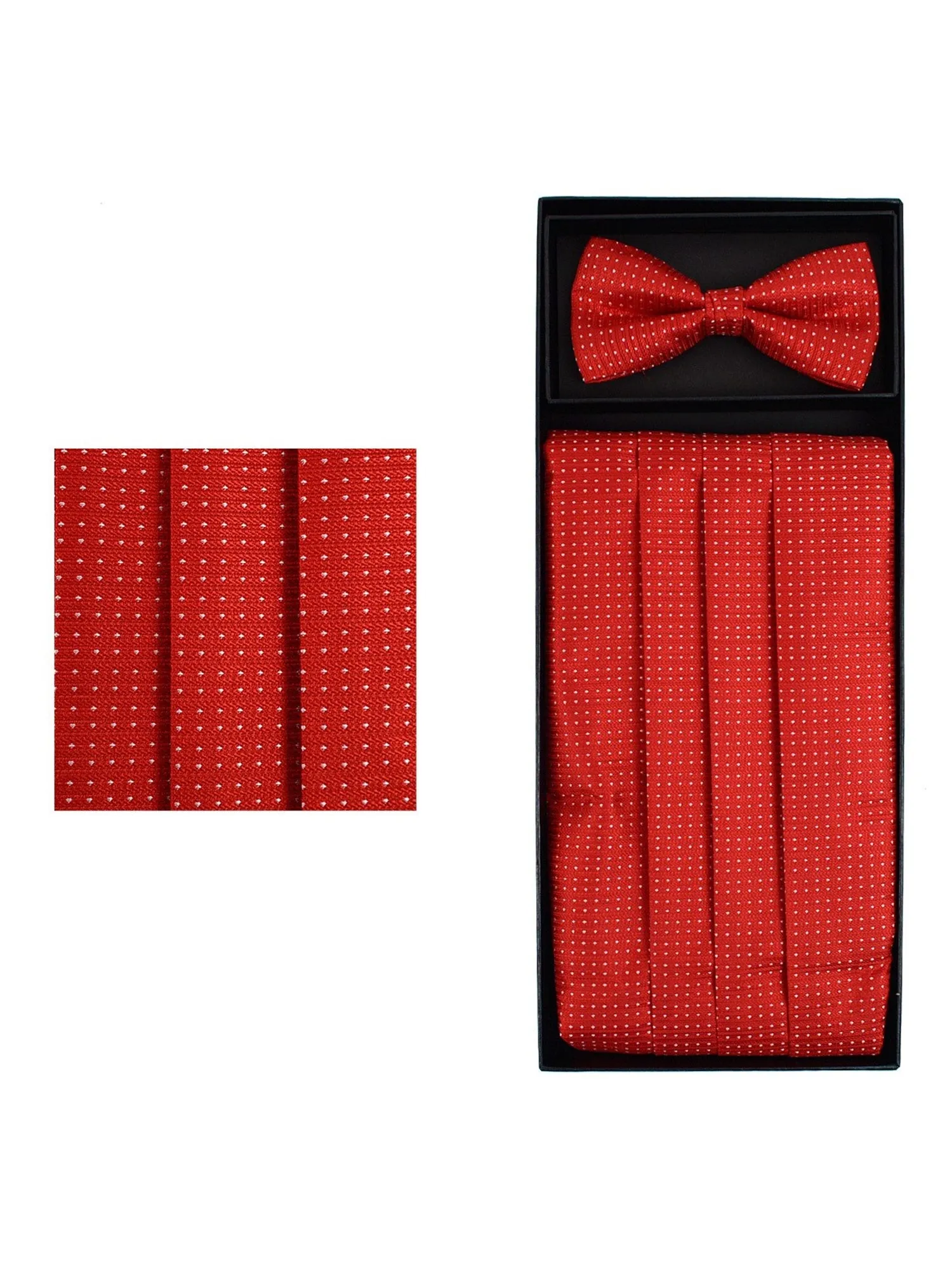 Men's Dotted Matching Adjustable Cummerbund and Bow tie Set