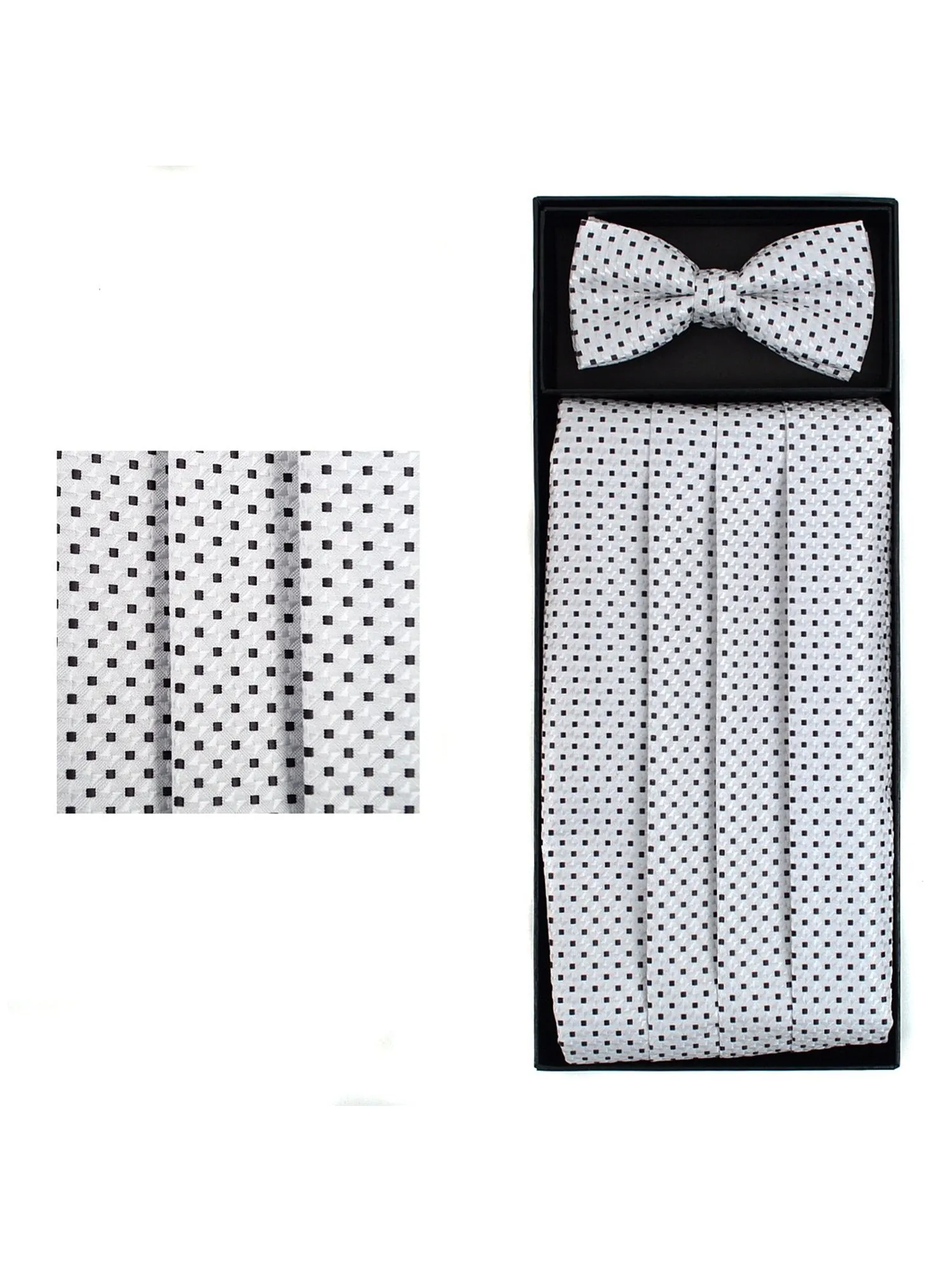 Men's Dotted Matching Adjustable Cummerbund and Bow tie Set