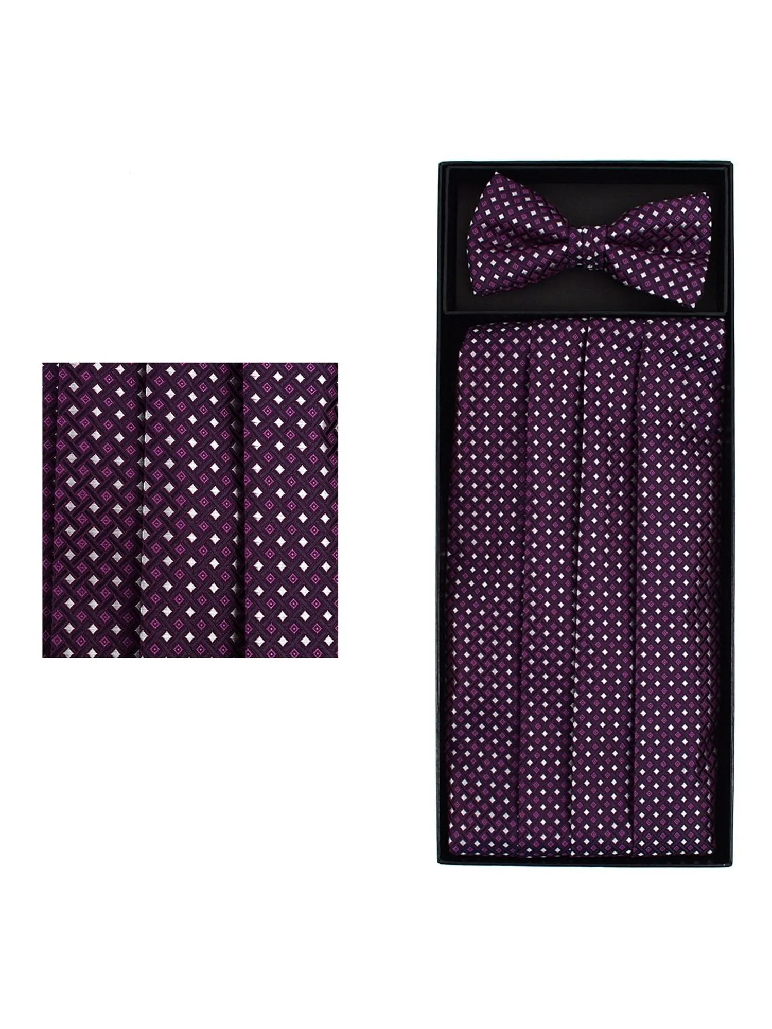 Men's Dotted Matching Adjustable Cummerbund and Bow tie Set