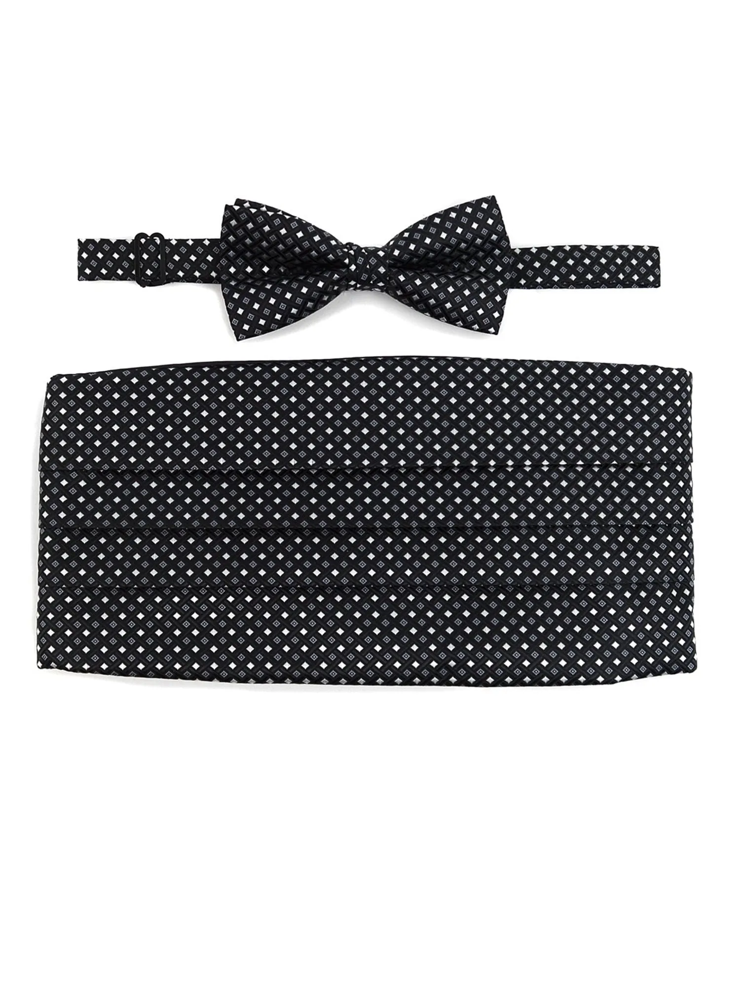 Men's Dotted Matching Adjustable Cummerbund and Bow tie Set