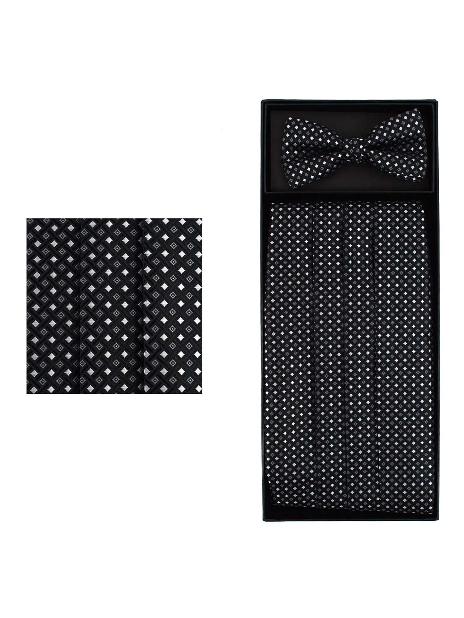 Men's Dotted Matching Adjustable Cummerbund and Bow tie Set